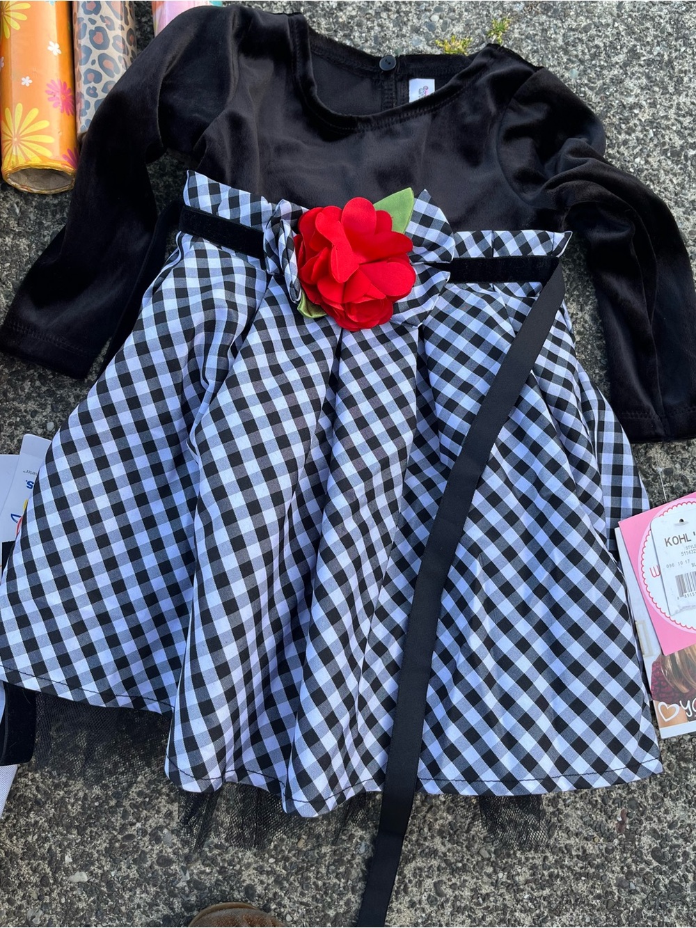 ♥️💙Black & White Gingham Kids Dress